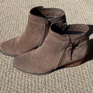 Blondo Chocolate Suede Ankle Booties